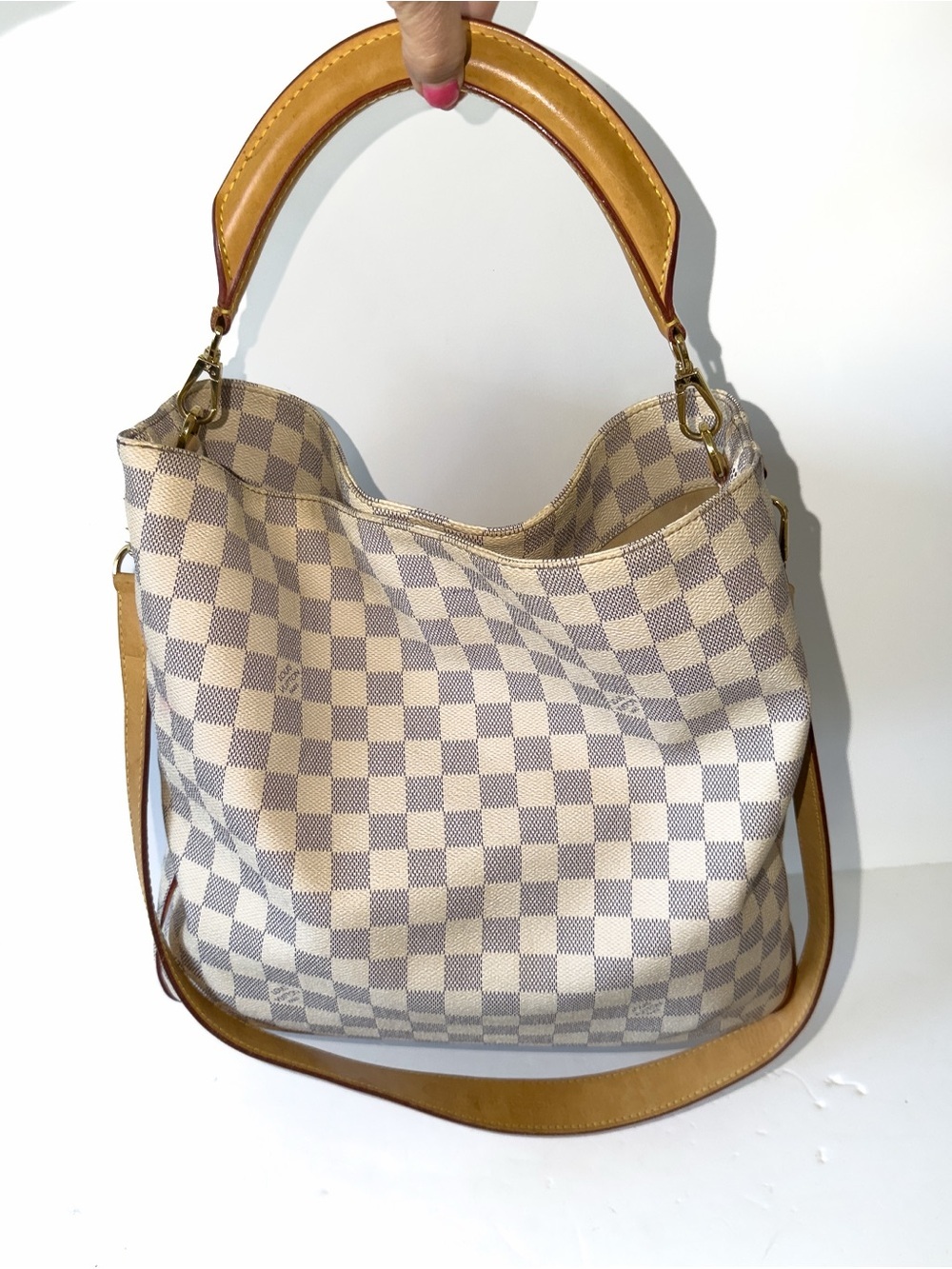 Rare Louis Vuitton Soffi Damier Azur Shoulder Bag Authentic Classic Summer - Picture 6 of 13